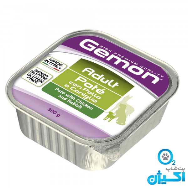 ووم پته جمون سگ با طعم مرغ و خرگوش 300 گرمی
